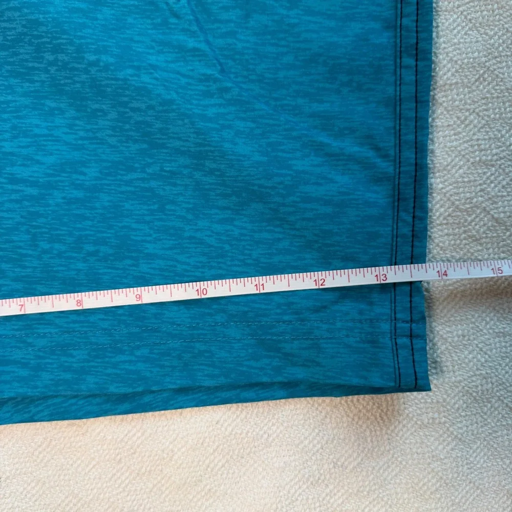 American Eagle Men XXL Board Shorts Striped Colorblock Swim Trunks Navy Teal 2XL